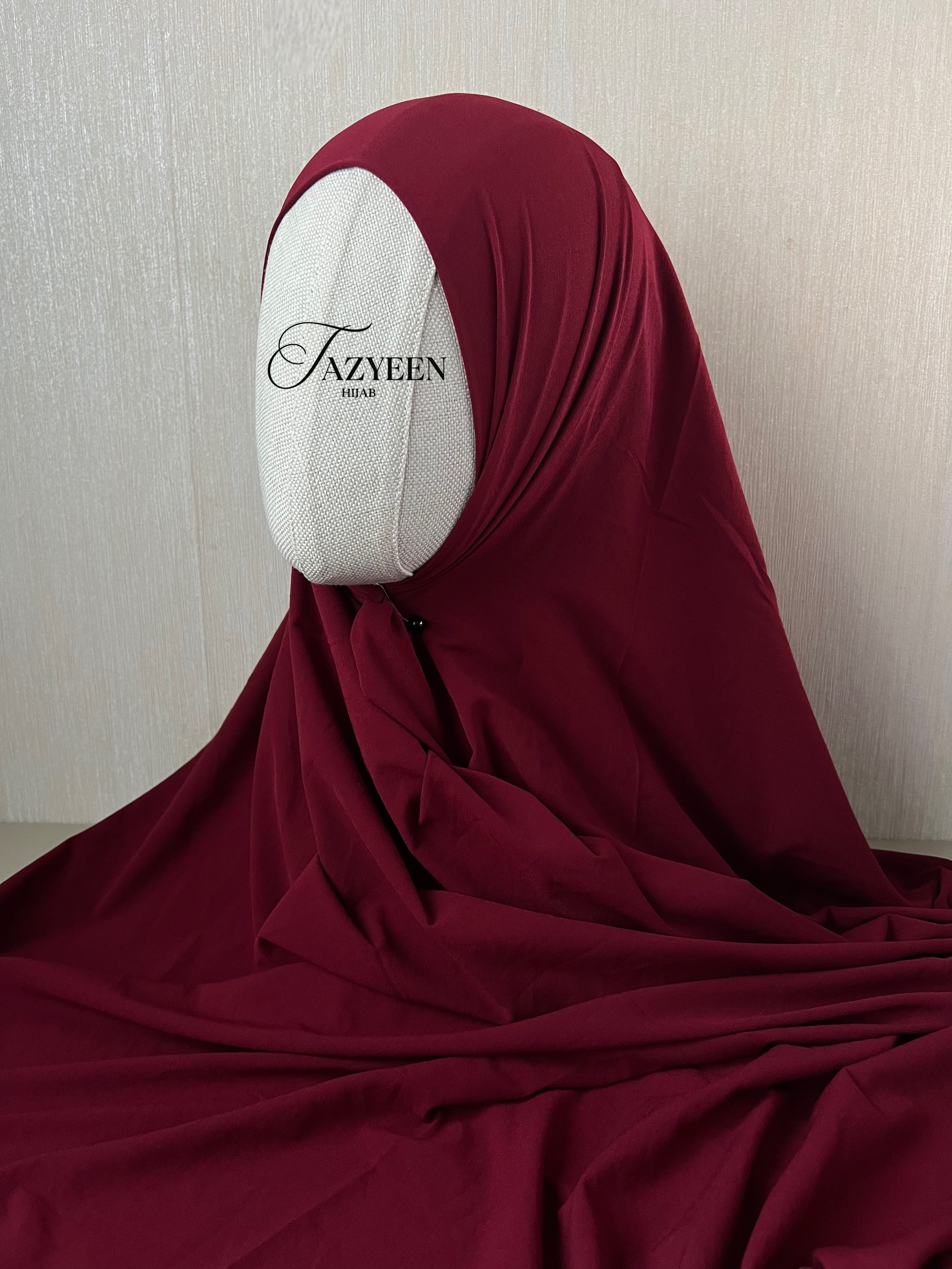 Hijab plume bordeaux