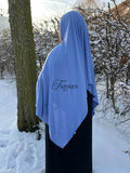 Hijab jersey à strass bleu ciel