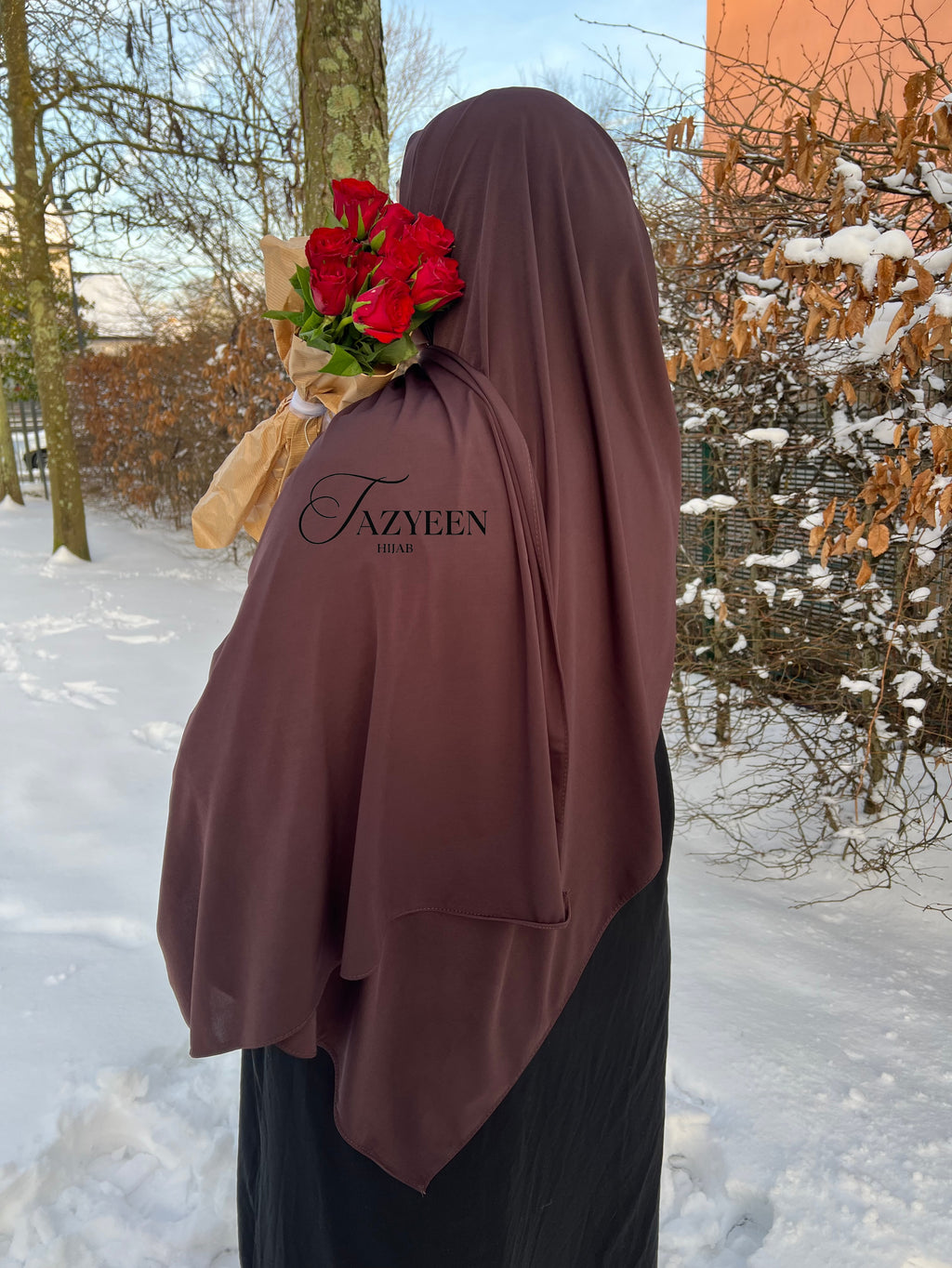 Hijab jersey premium de luxe marron