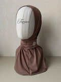 Cagoule hijab à strass taupe