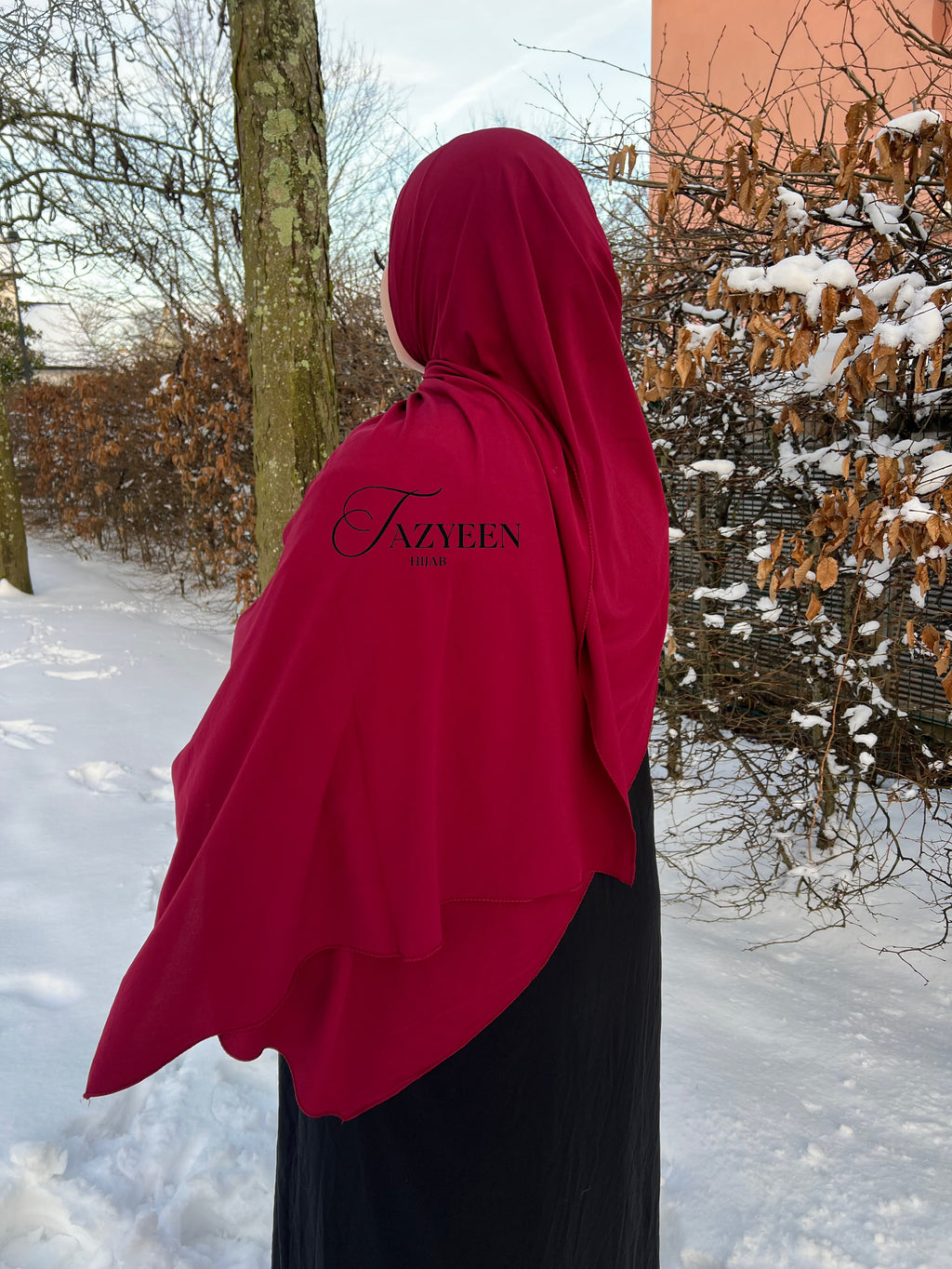 Hijab plume bordeaux