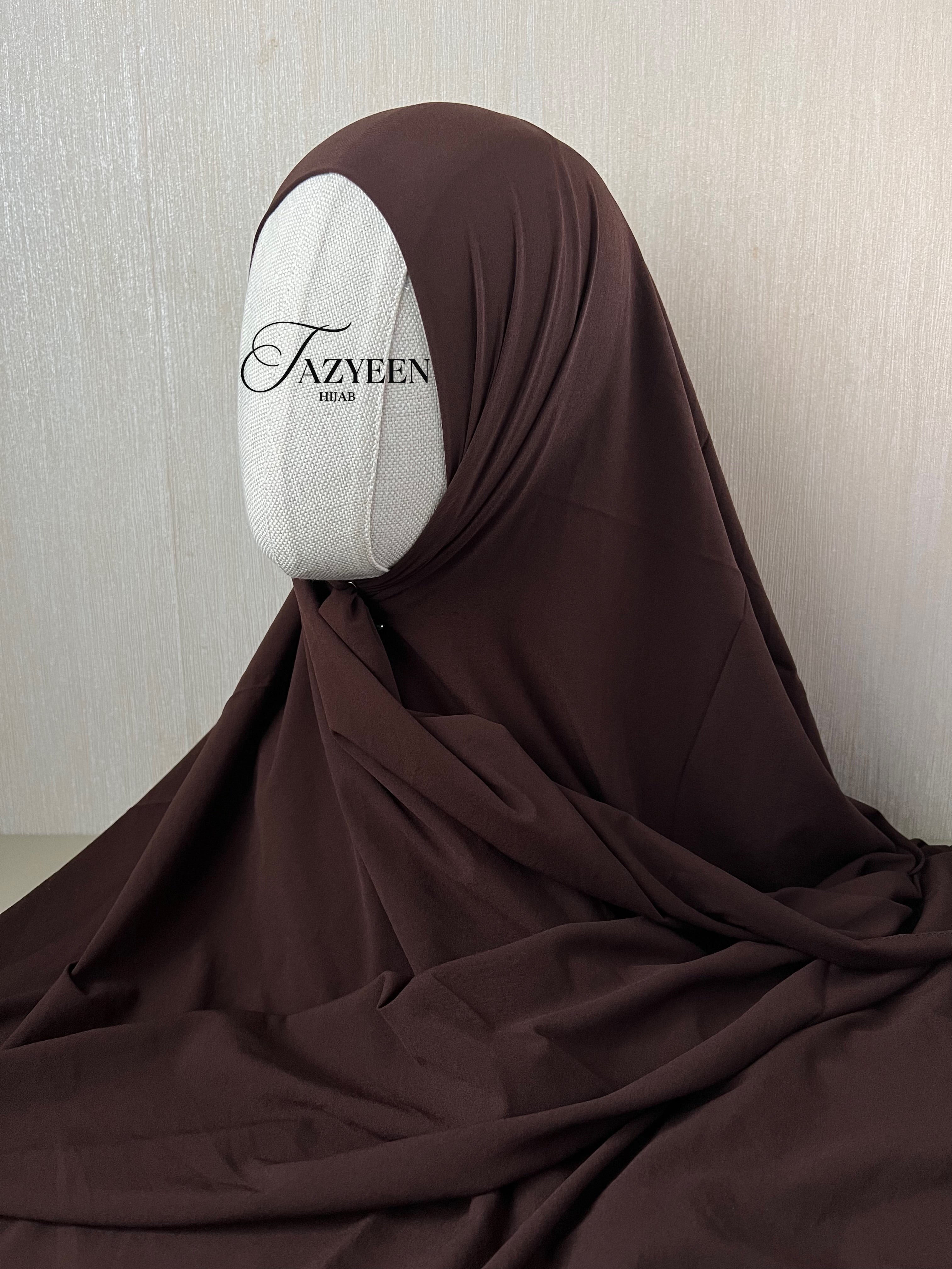Hijab plume marron