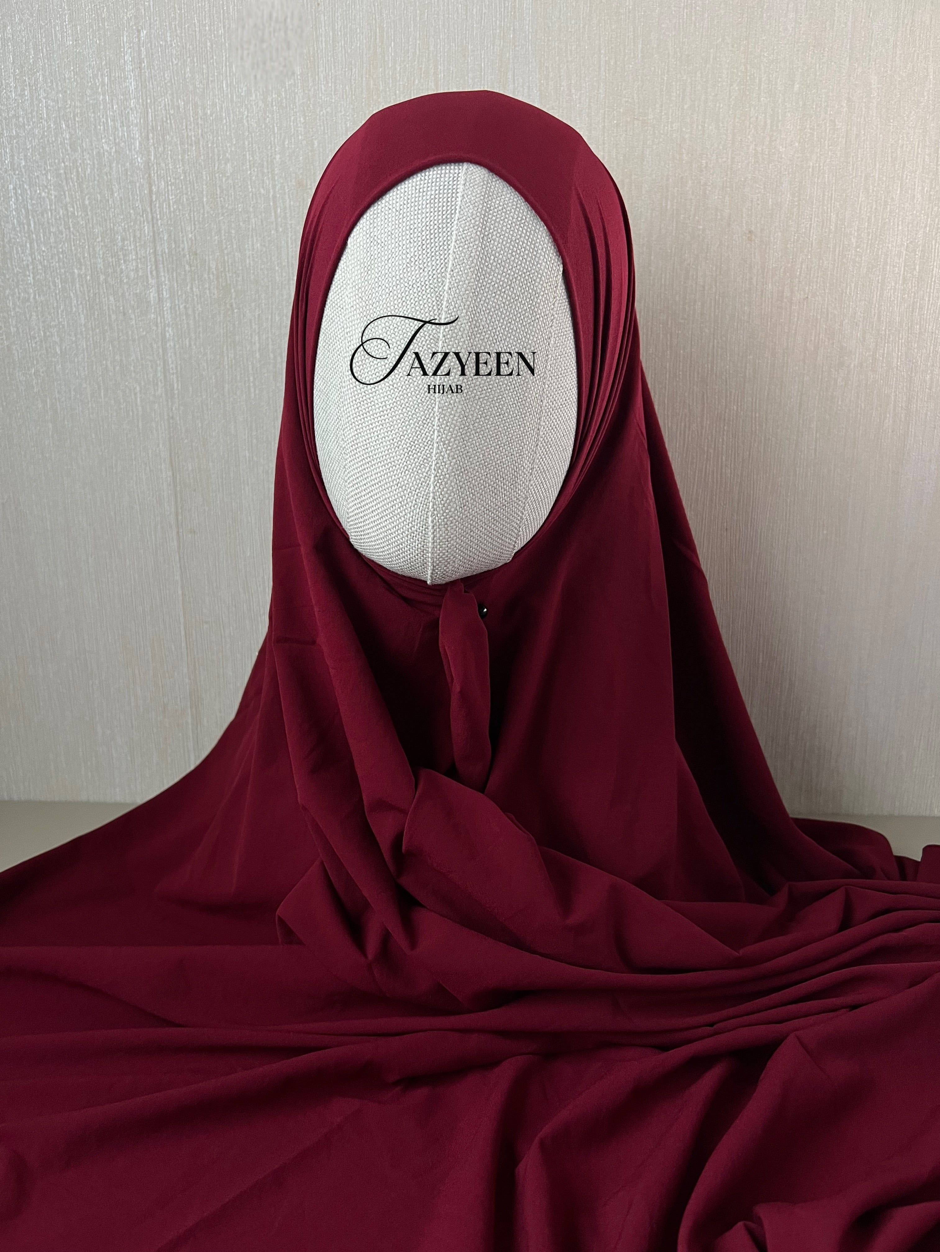 Hijab plume bordeaux