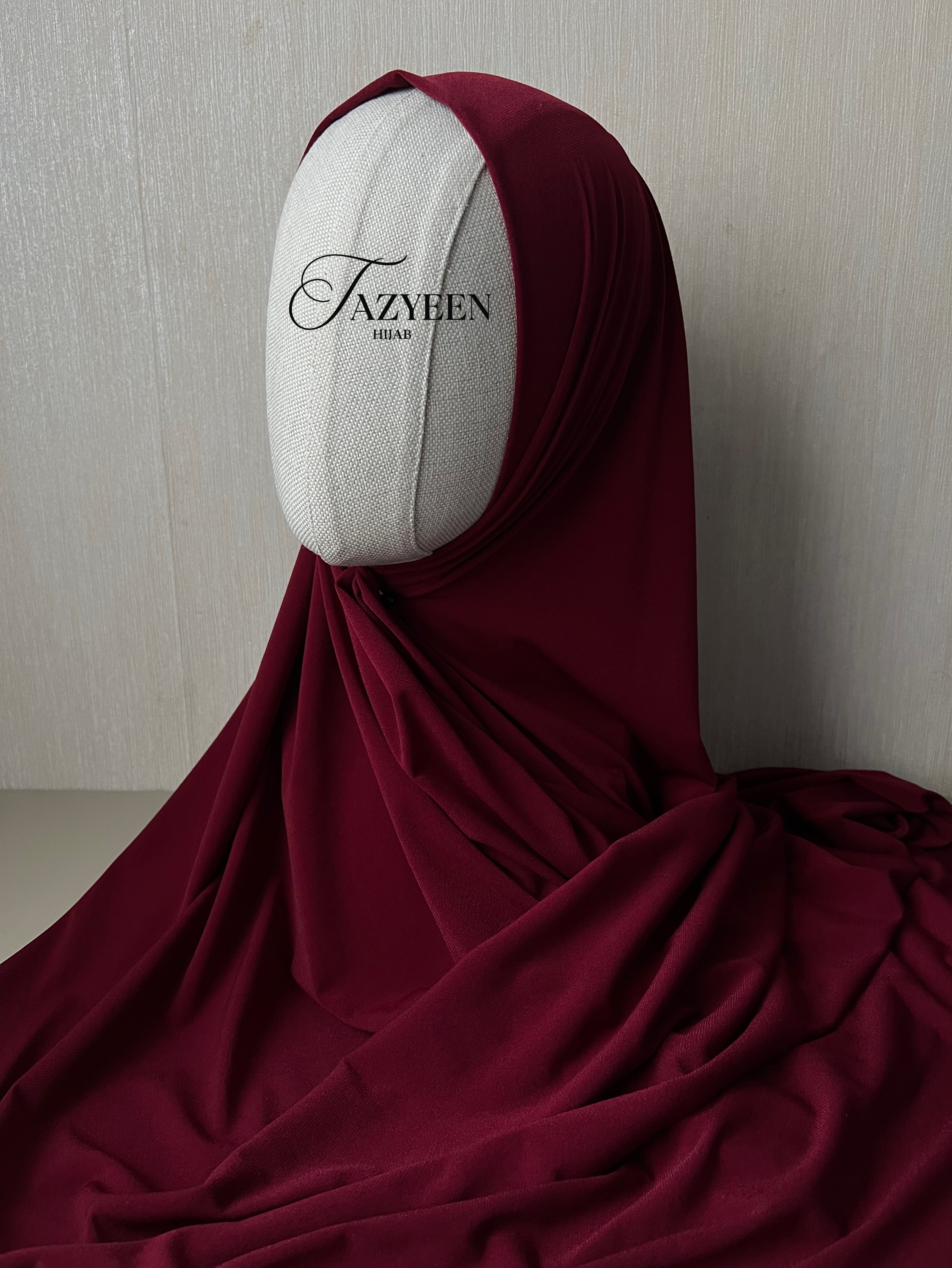 Hijab jersey premium de luxe bordeaux