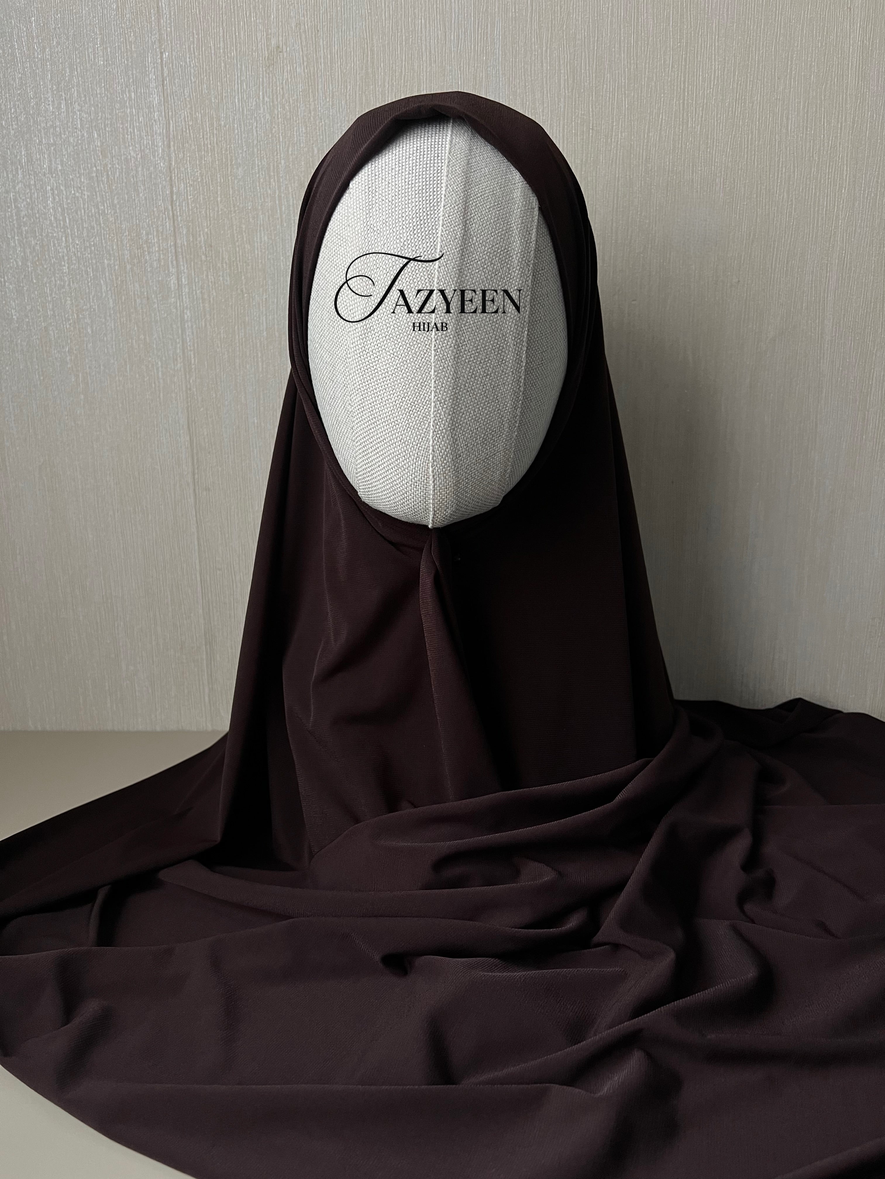 Hijab jersey premium de luxe marron