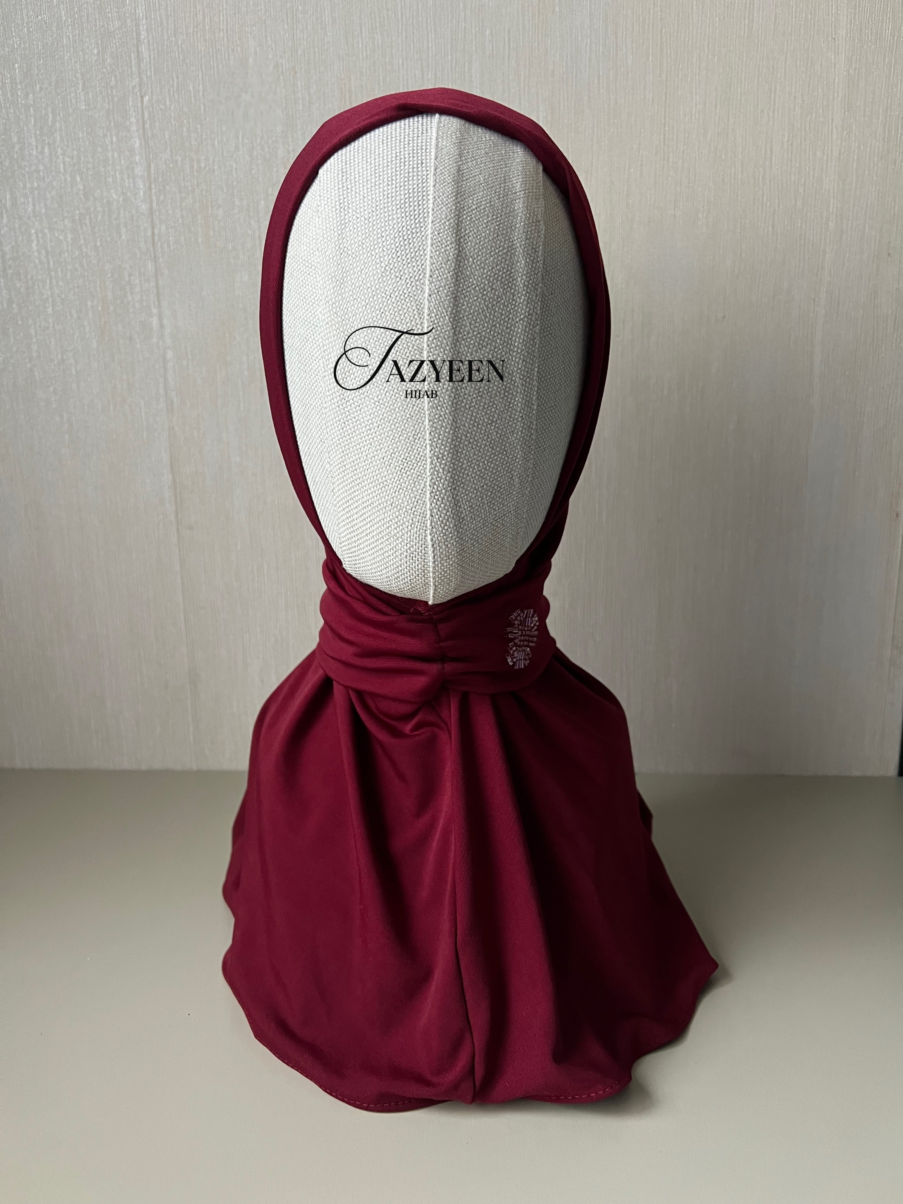 Cagoule hijab à strass bordeaux