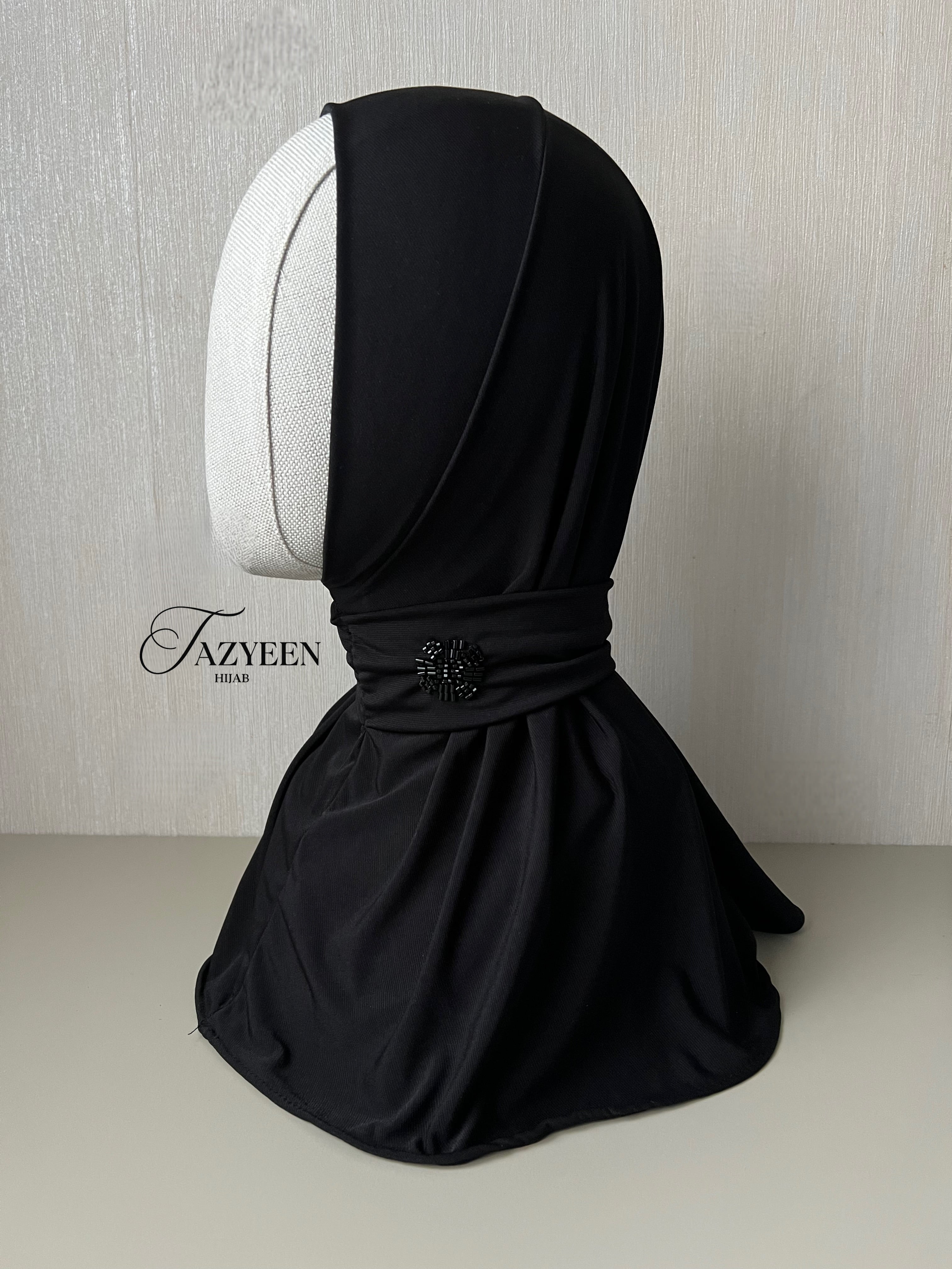 Cagoule hijab à strass noir