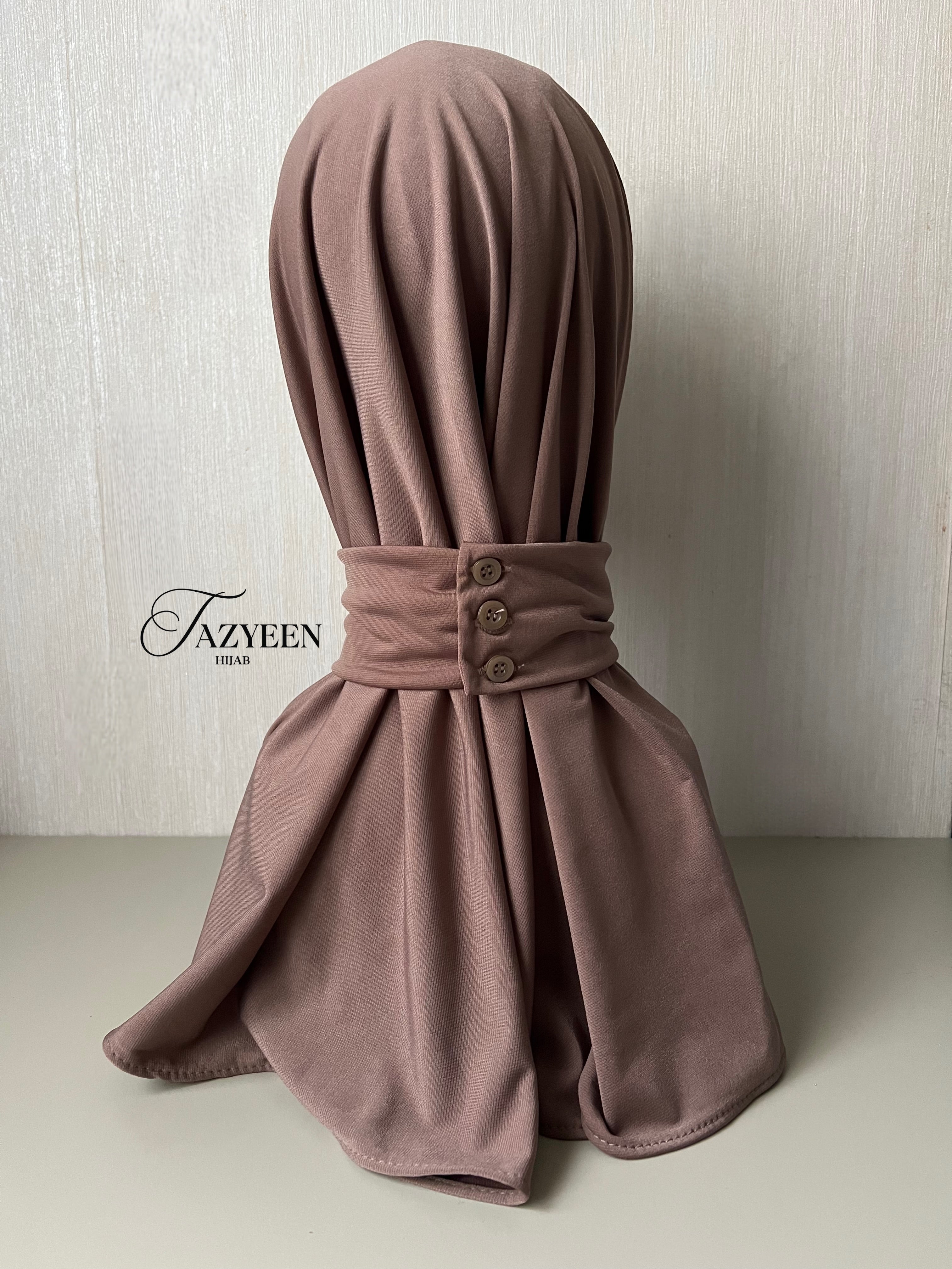 Cagoule hijab à strass taupe